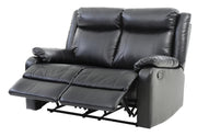 Sleek Black Contemporary Love Seat