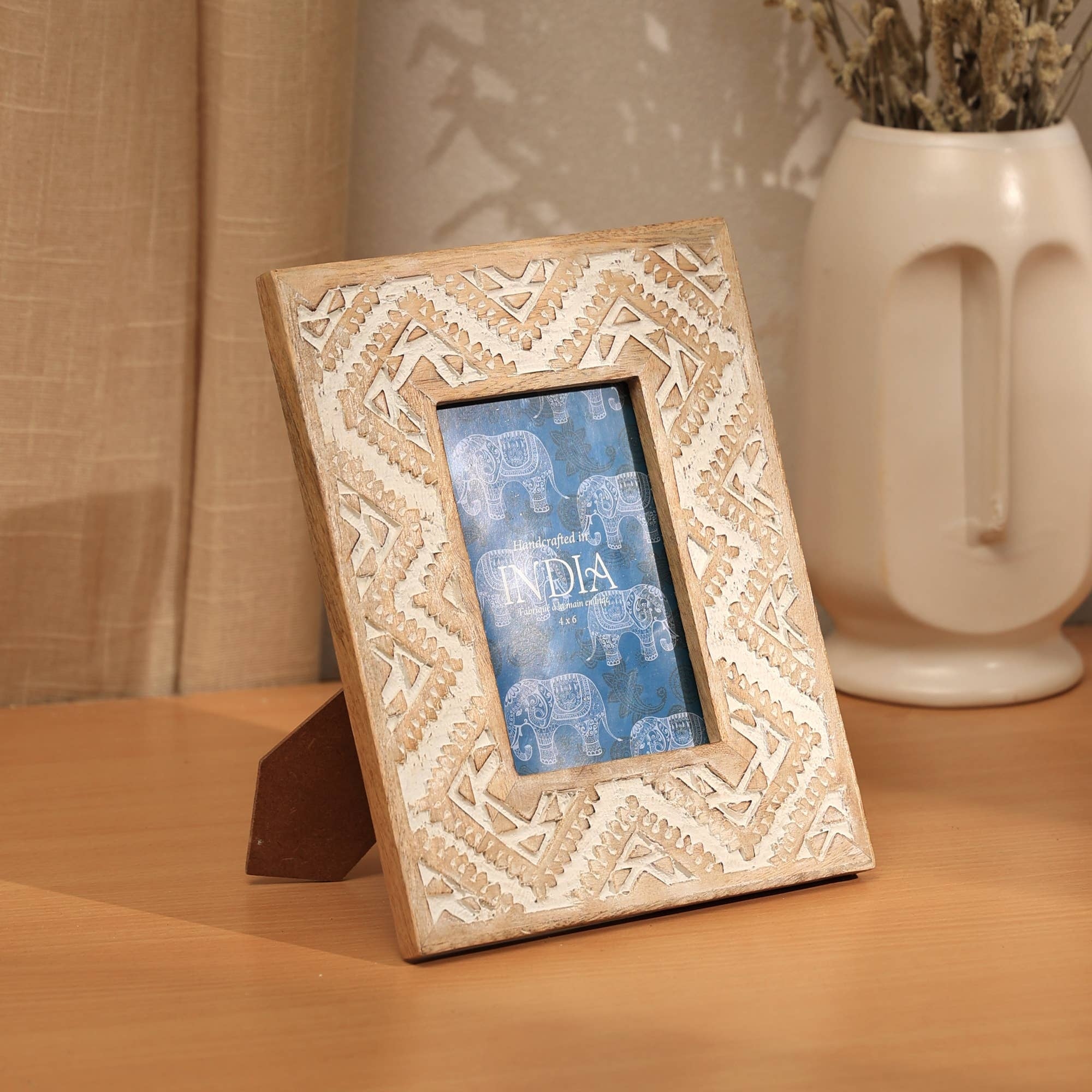 Decorative Pattern Photo Frame-4X6'  Mango Wood Picture Frame