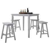 White 5-piece Counter Height Set with Saddle Stools