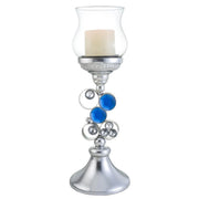18' Tall Polyresin' Dazzle' Candleholder, Silver finish