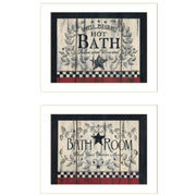 'Hot Bath' 2-Piece Vignette by Linda Spivey, White Frame
