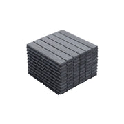 Interlocking Deck Tiles Striped Pattern 12' x 12' Square Light Gray Acacia Hardwood Outdoor Flooring