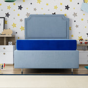 Kids 7' Blue Twin Mattress with Water Resistant Cover