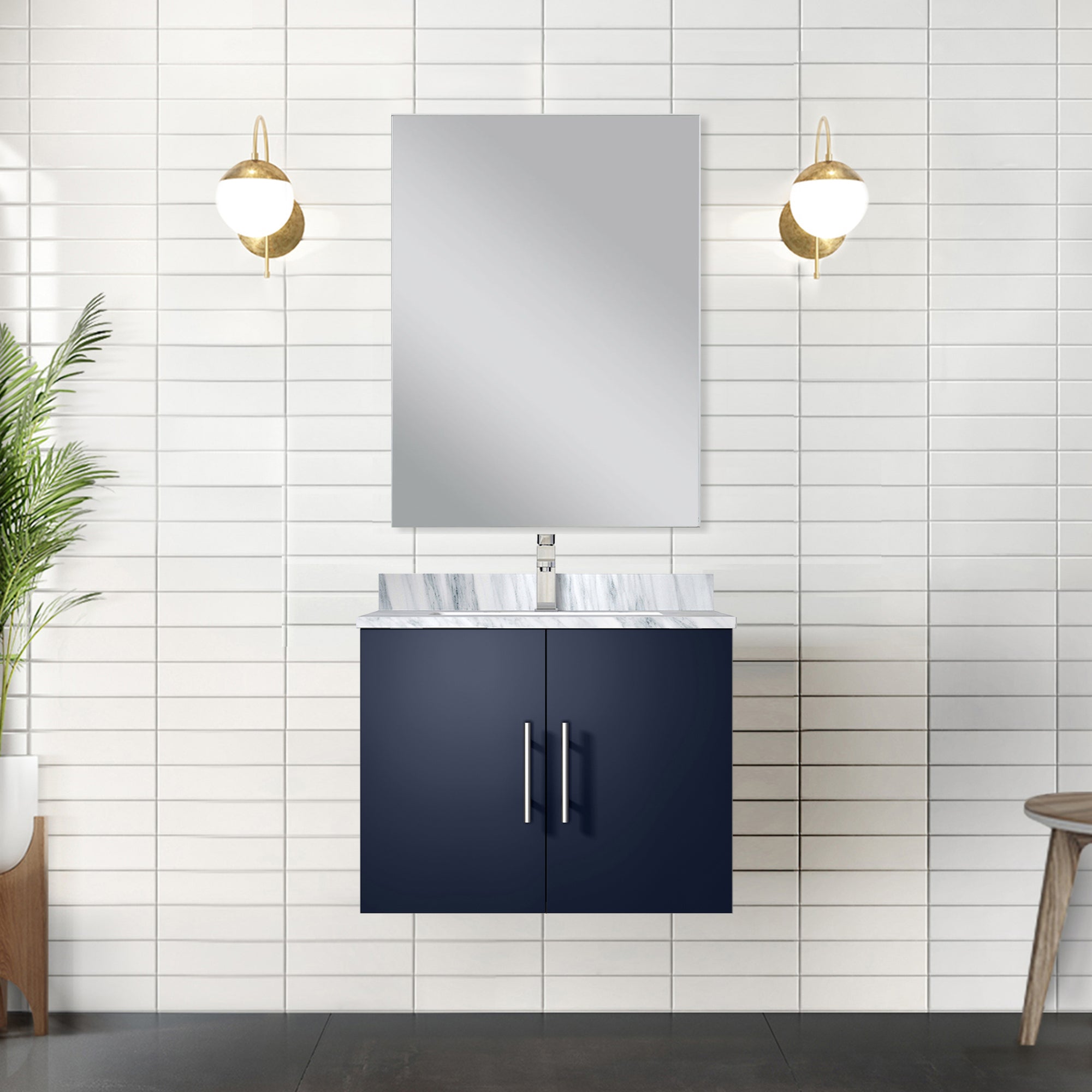 Navy Blue Bath Vanity 24 in. W x 22 in. D