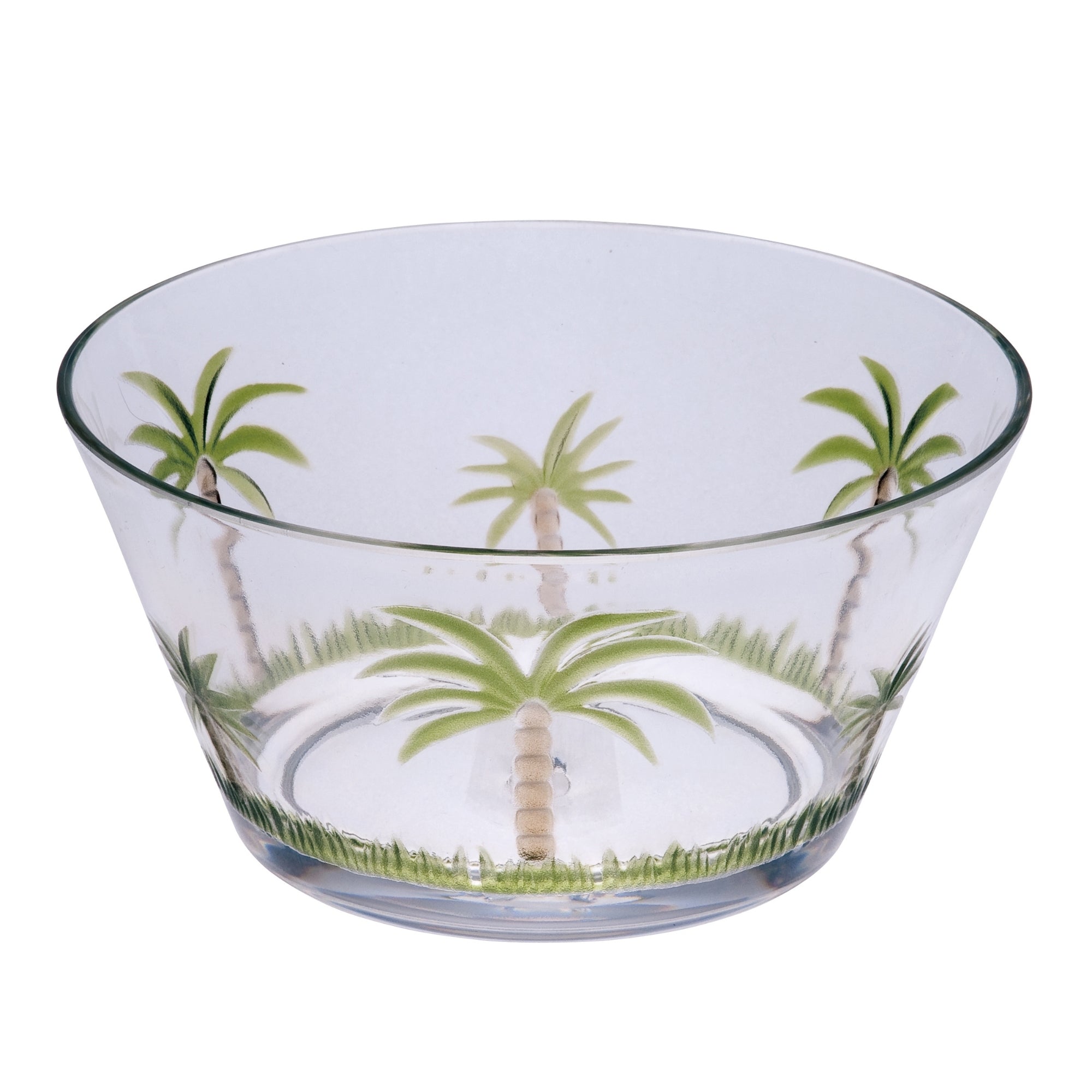 Palm Tree Style Acrylic Serving Bowls, Unbreakable Small Bowls for Snacks, Clear, BPA Free