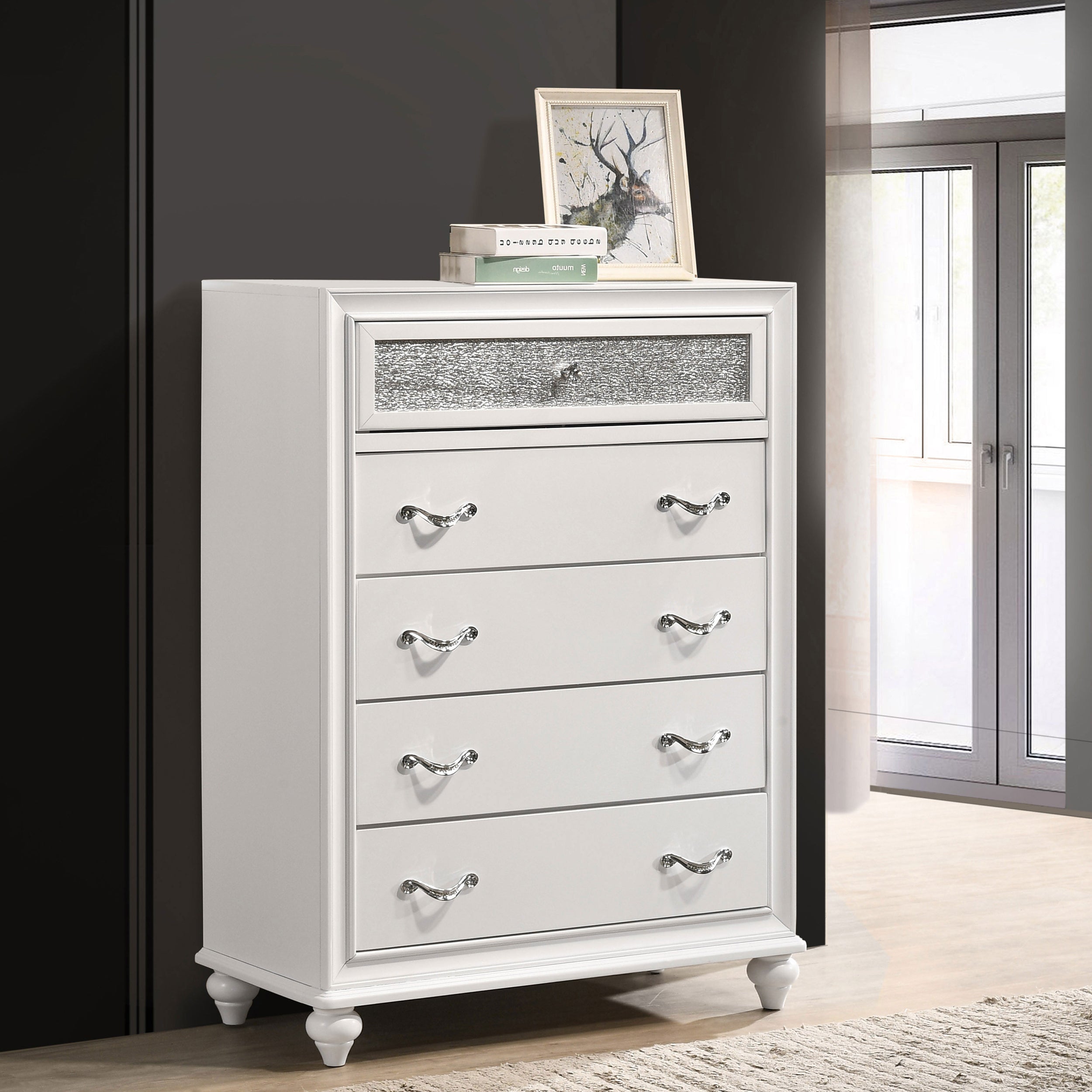 Randall White 5-drawers Chest