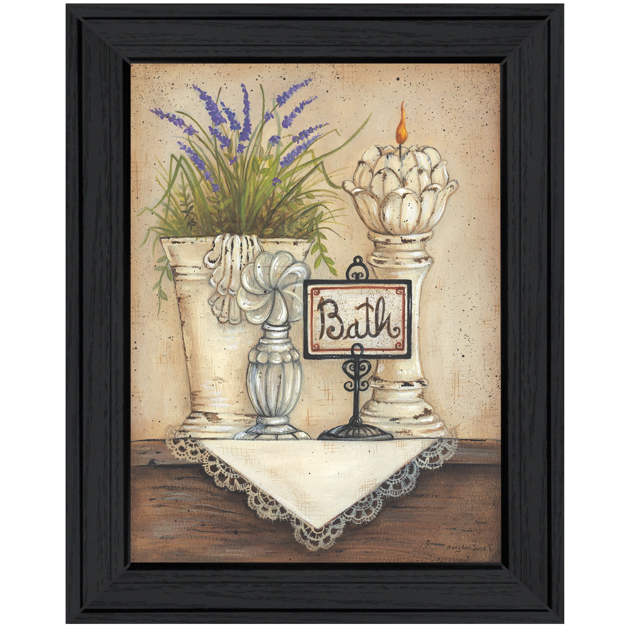 'Bath' Print By Mary Ann June , Ready to Hang Framed Print, Black Frame