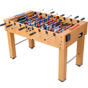 Hurricane Foosball Table for Family Game Rooms with Light Cherry Finish, Analog Scoring, Free Accessories, Brown