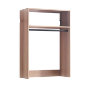 Devi Oak Wall Mounted Wood Closet System with Modular Units and Oak Finish
