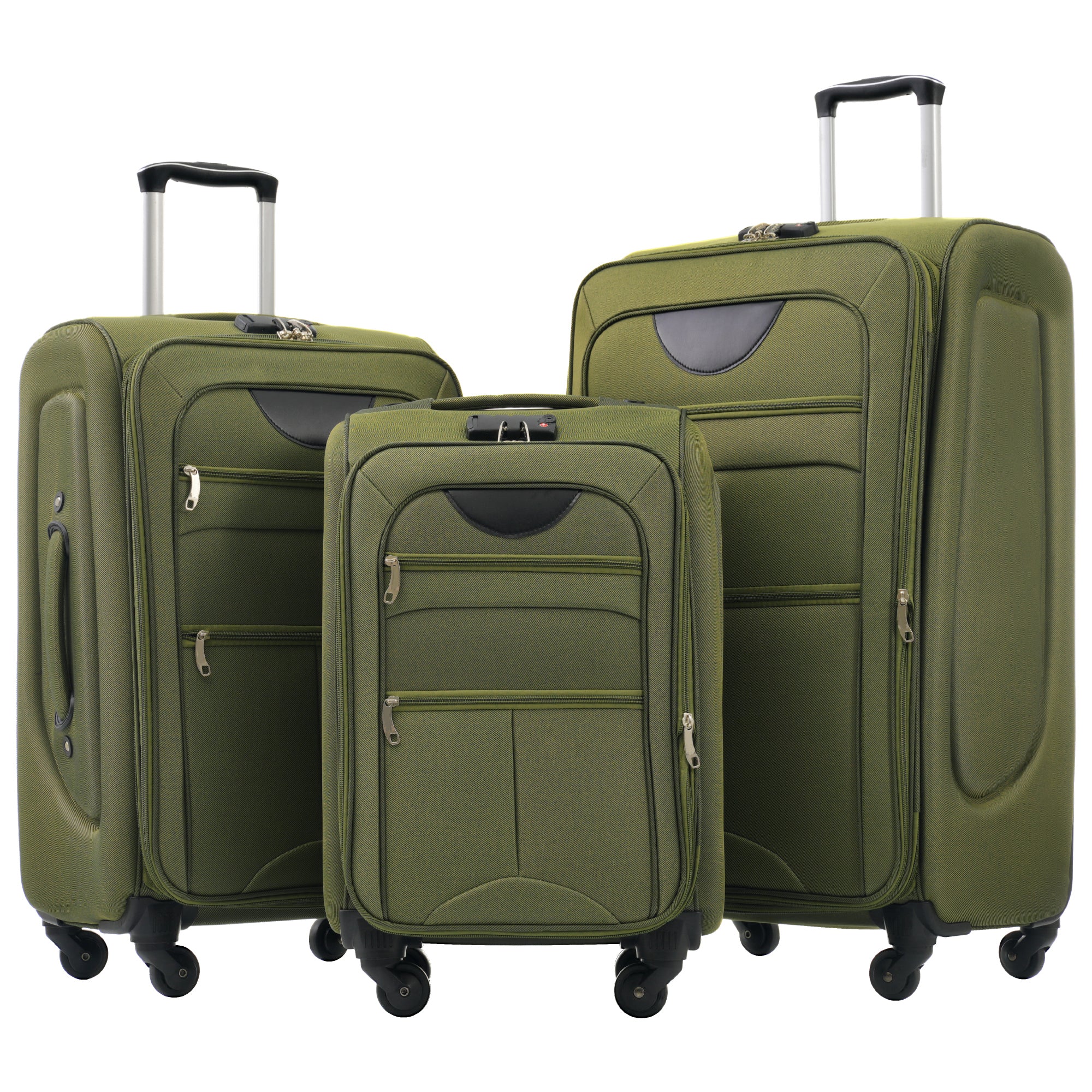 Softside Luggage Expandable 3 Piece Set Suitcase Upright Spinner Softshell Lightweight Luggage Travel Set