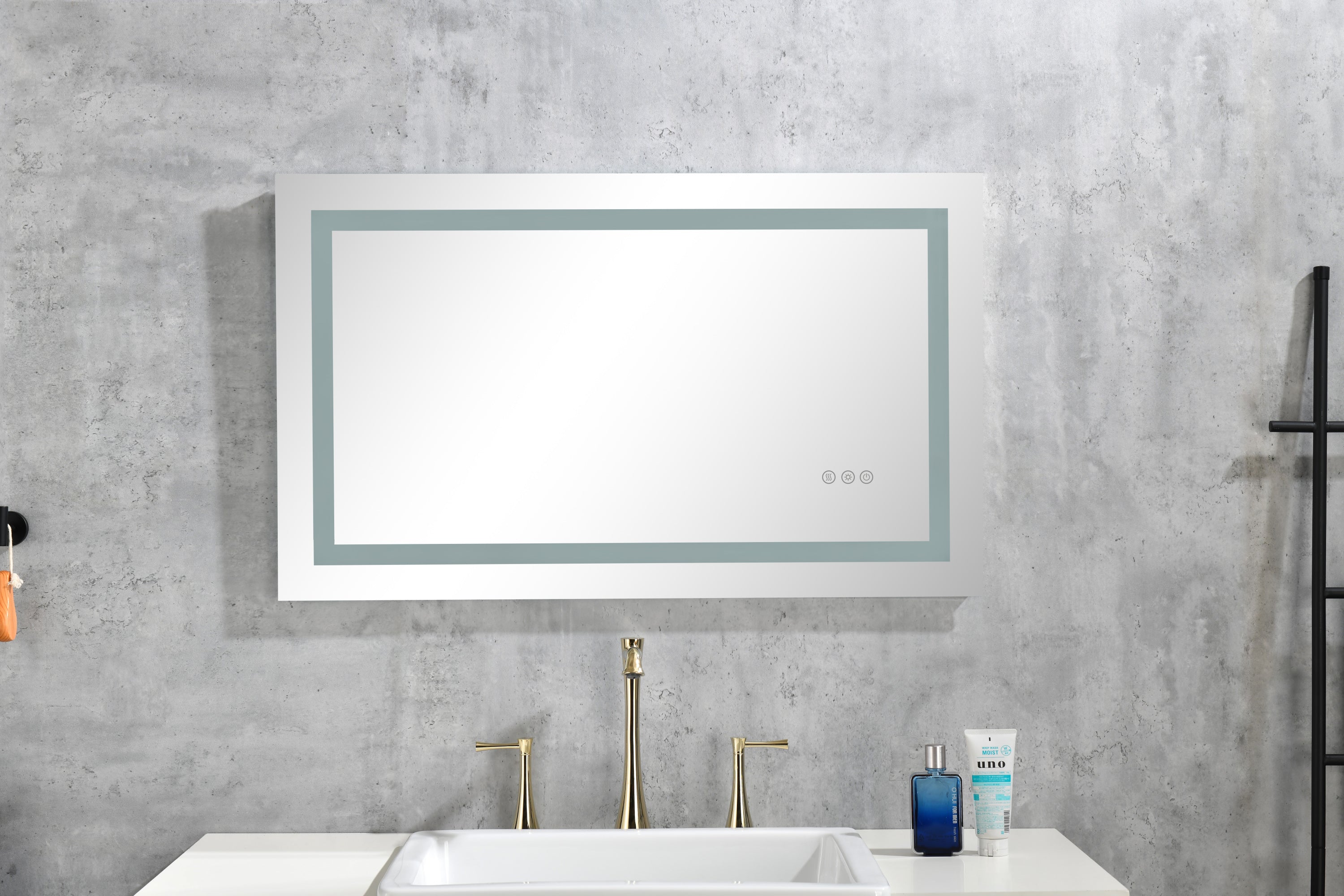 40 x 28 Inch LED Bathroom Mirror with Front and Backlight, Wall Mounted Vanity Mirror, Anti-Fog, Memory, 3 Colors, Stepless Dimmable