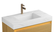 NYAH 36'' Sintered Stone with White Ceramic Undermount Basin, No Faucet, No Cabinet, Carrara White