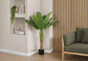 Artificial Plant, 43' Tall, Banana Tree, Indoor, Faux, Fake, Floor, Greenery, Potted, Real Touch, Decorative, Green Leaves, Black Pot