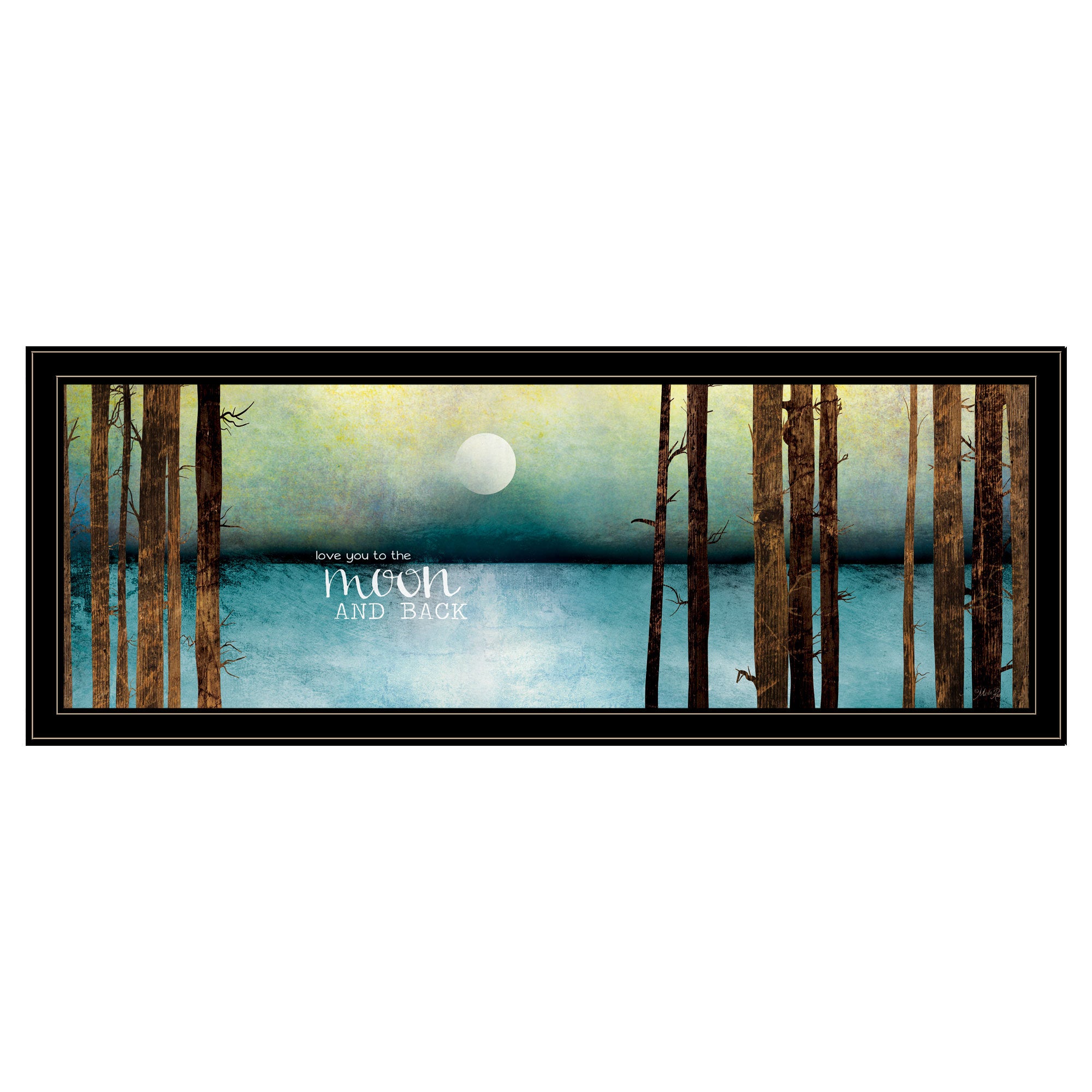 'Love You to the Moon and Back' by Marla Rae, Ready to Hang Framed Print, Black Frame