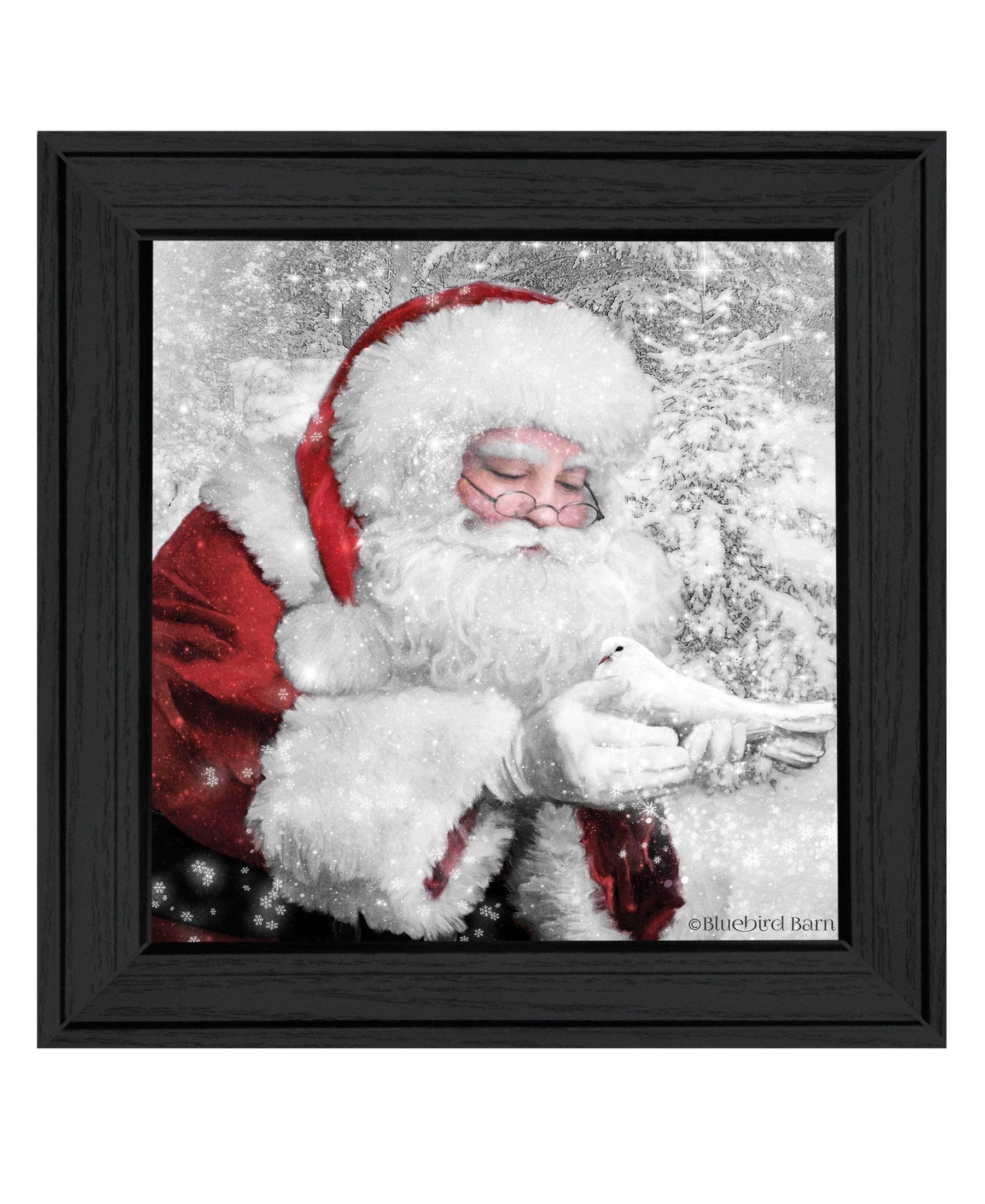 'Santa's Little Friends' by Bluebird Barn, Ready to Hang Framed Print, Black Frame