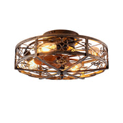 20'' Mounting Type Caged  Ceiling Fan with Lights and Remote Control  ,Reversible Motor, DC Remote Control,6 Speed Ceiling Fan,Timing Fan Lamp--NOT Included Bulbs(Antique Bronze)