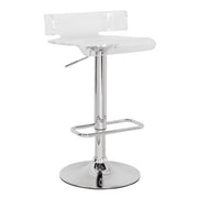 Clear and Chrome Adjustable Swivel Stool