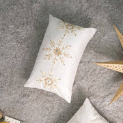 Snow Fall Bead Work Pillow – 24x16' Elegant Winter Accent