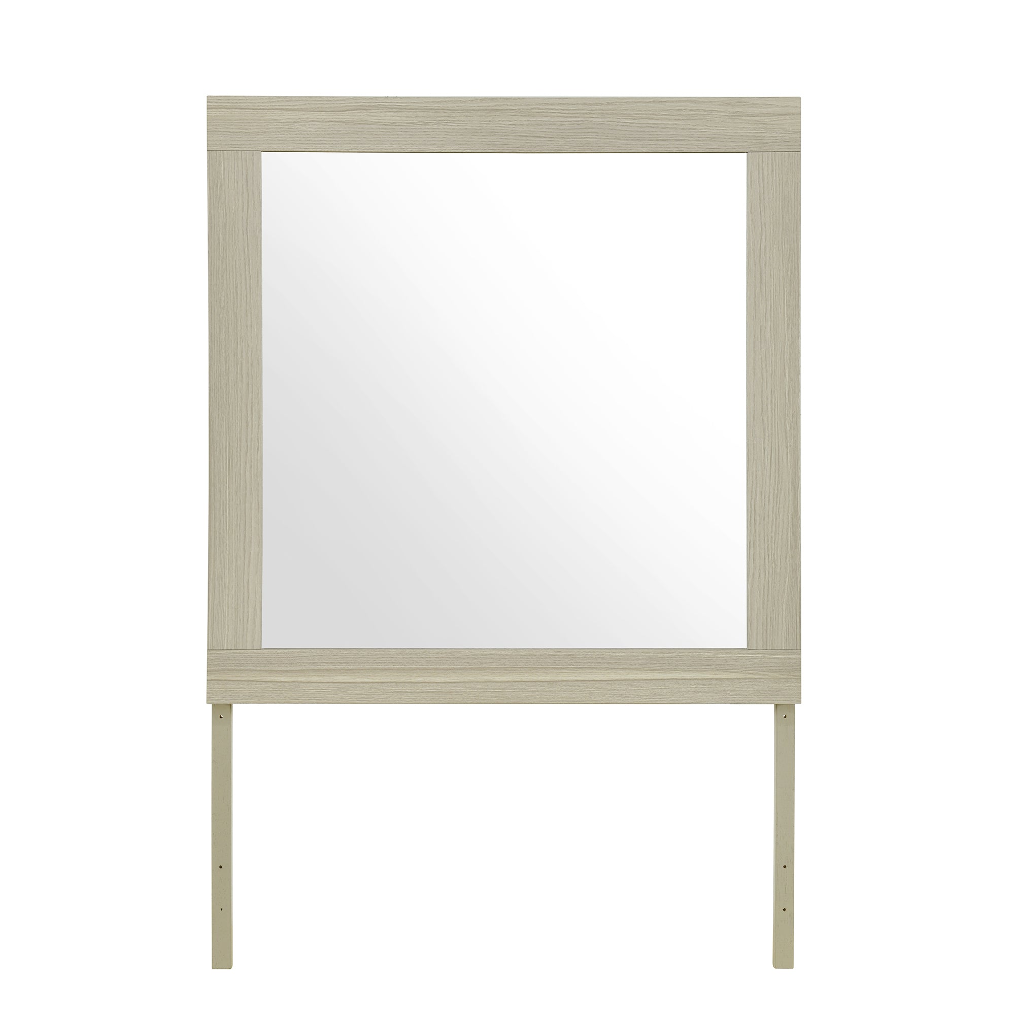 Elsa Natural Mirror with Sleek Frame, Large Scale Mirror for Bedroom, Solid Wood and MDF Construction, Natural Finish, 35.43 Inch Height