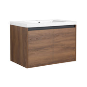 Brown Bathroom Vanity with Resin Countertop Sink, 30 Inch, Engineered Wood
