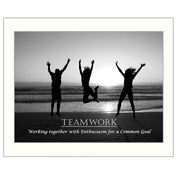 'Teamwork' By Trendy Decor4U, Printed Wall Art, Ready To Hang Framed Poster, White Frame