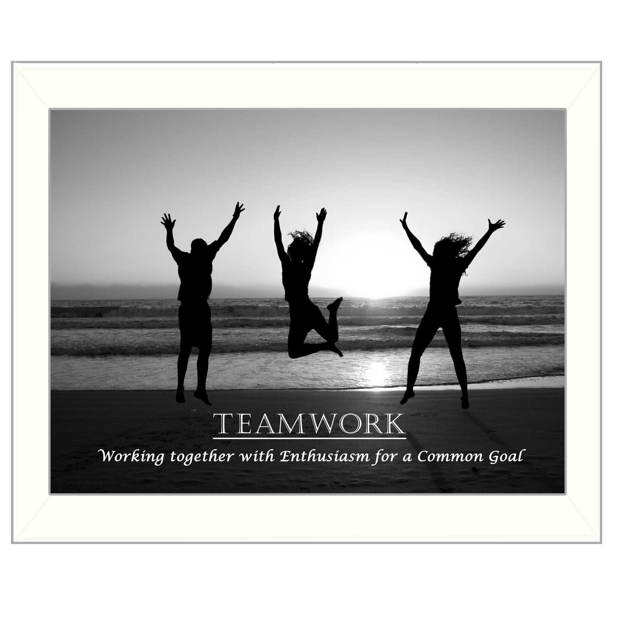 'Teamwork' By Trendy Decor4U, Printed Wall Art, Ready To Hang Framed Poster, White Frame