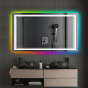 60x30 Inch Frameless LED Bathroom Mirror,Smart Mirror,RGB Backlight