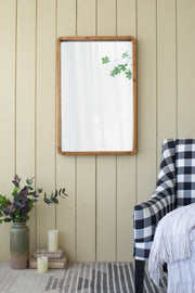 24'x36' Rectangle Wood Mirror, Farmhouse Wall Decor for Living Room Bedroom Entryway