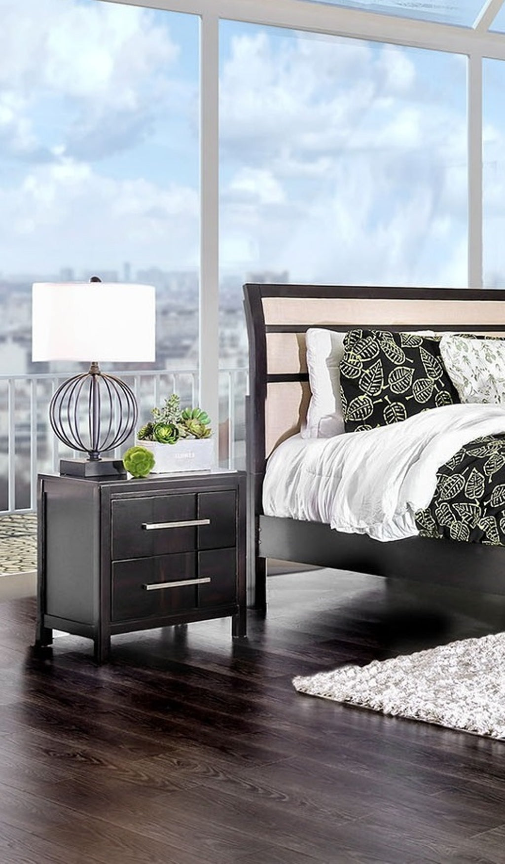 Beautiful 1pc Nightstand Transitional Style Espresso Bedside Table Bedroom Furniture