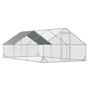PawHut Large Chicken Coop Metal Chicken Run with Waterproof and Anti-UV Cover, Spire Shaped Walk in Fence Cage Hen House for Outdoor and Yard Farm Use, 1' Tube Diameter, 9.8' x 19.7' x 6.6'