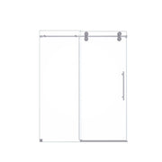 Frameless Single Sliding Shower Door with Chrome Finish, 56-60'W x 72'H, 8mm Clear Tempered Glass
