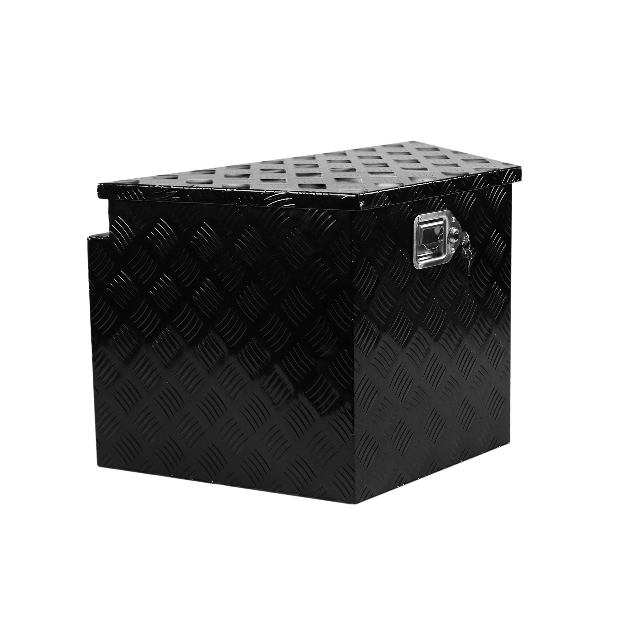 33 Inch Heavy Duty Diamond Plate Aluminum Trailer Tongue Box Pickup Truck Tool Box Storage Organizer with Weather Resistant Seal, Lock & Keys – Black 32.5'x20.5'x18.3'