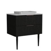 Elena 30 Modern Bathroom Vanity with Sink, Black Luxury Bathroom Vanity with Ample Storage, 2 Soft Close Drawers, 2 in 1 Floating or Freestanding Design, Pre-Assembled