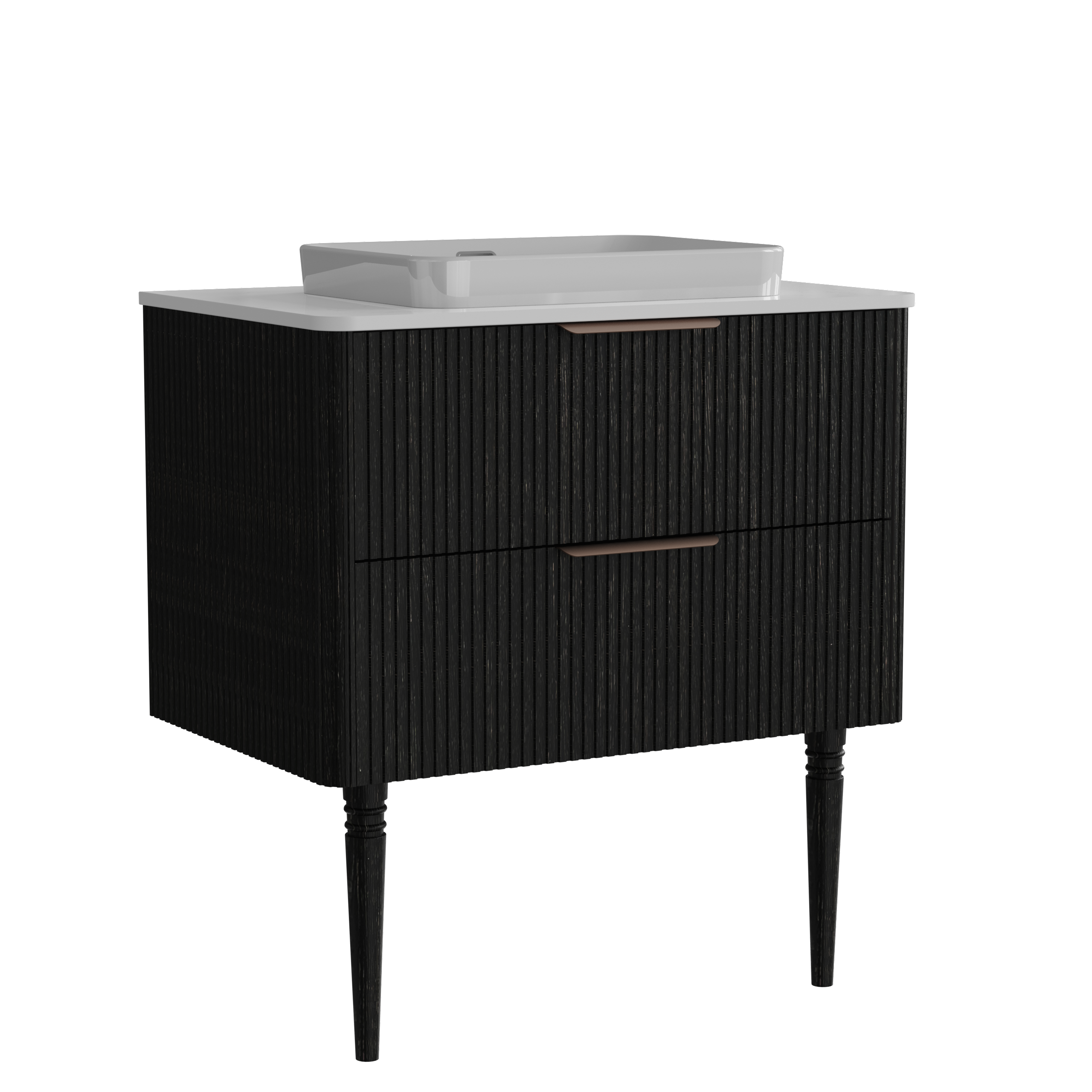 Elena 30 Modern Bathroom Vanity with Sink, Black Luxury Bathroom Vanity with Ample Storage, 2 Soft Close Drawers, 2 in 1 Floating or Freestanding Design, Pre-Assembled