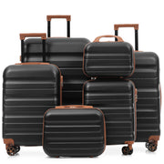 6-Piece ABS Hardshell Luggage Set - Lightweight & Durable Suitcases with Dual Spinner Wheels, Carry-On & Check-In Sizes for Travel & Business