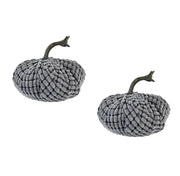 Set of 2, 6.5x6.5x6'H Chenille Weighted Pumpkin Gray, Pumpkin Ornament Decor for Holiday Harvest Festival Fall Festival & Thanksgiving