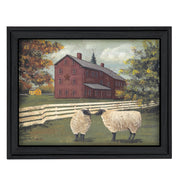 'Hancock Sheep' By Pam Britton, Printed Wall Art, Ready To Hang Framed Poster, Black Frame