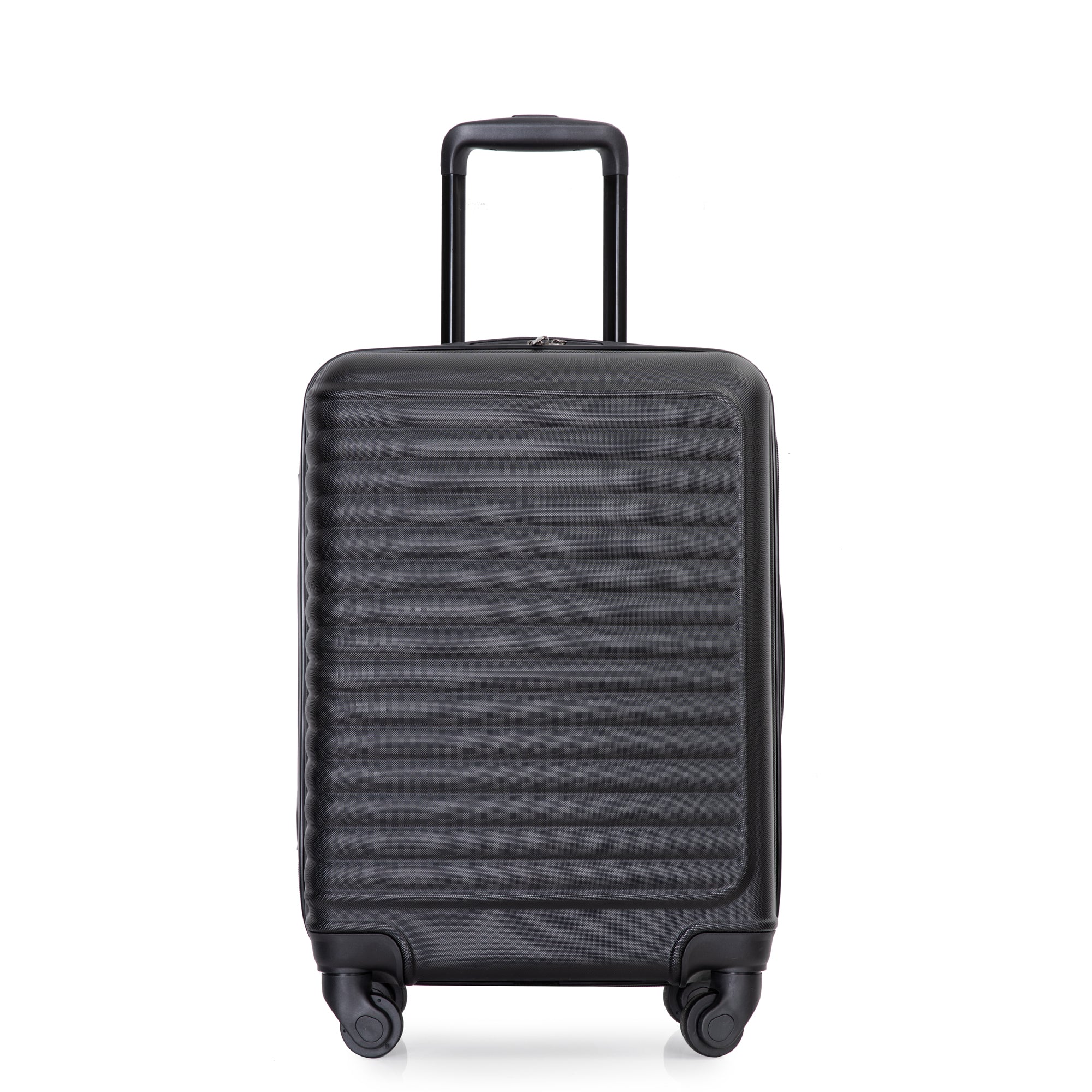 Lightweight 20' Carry On Luggage Suitcase with Spinner Wheels, Black ABS