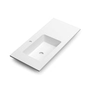 DAX Mara Matt White Basin Solid Surface Left Single Bowl 40 Inches (70-30)