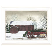 'Christmas Wagon' by Billy Jacobs Ready to Hang Holiday Framed Print, White Frame