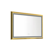 48' x 30' LED Bathroom Mirror with Aluminum Frame, Wall Mounted Vanity Mirror, Anti-Fog, Memory, 3 Colors, Stepless Dimmable