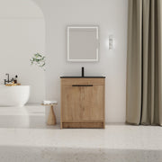30' Freestanding Bathroom Cabinet With Basin & 2 Soft-Close Cabinet Doors ((KD-PACKING),BVB02430IMO-BL9075BK