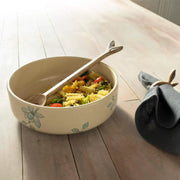 Off-White Ceramic Printed Serving Bowl – Elegant Pasta Bowl for Stylish Dining-1700ml