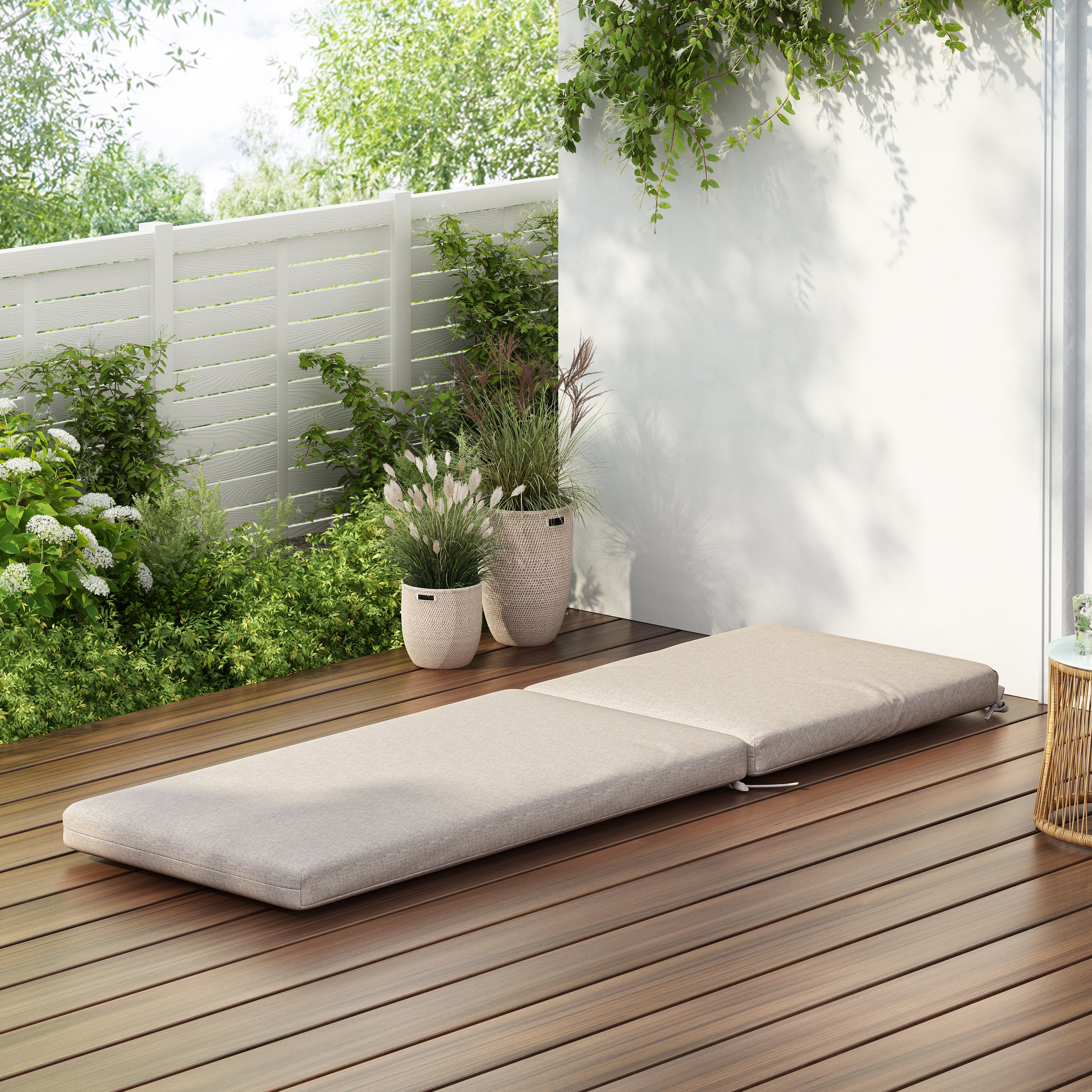 Noah Outdoor Chaise Lounge Cushion, Beige