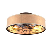 20' Lotus Design  Fabric Farmhouse Bladeless Ceiling fan With Remote Control  For Living room, Bedroom,Kitchen--NOT INCLUDED BULBS