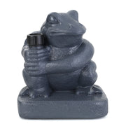 Whimsical NEPTUNE UMBRELLA BASE with Frog Design in Grey Polyresin, 14x14x16 Inches