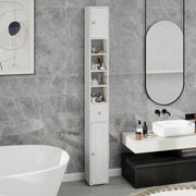 Tall Slim Bathroom Storage Cabinet, 71' Freestanding Bathroom Cabinet with 1 Drawer, 2 Doors and 4 Adjustable Shelves-White