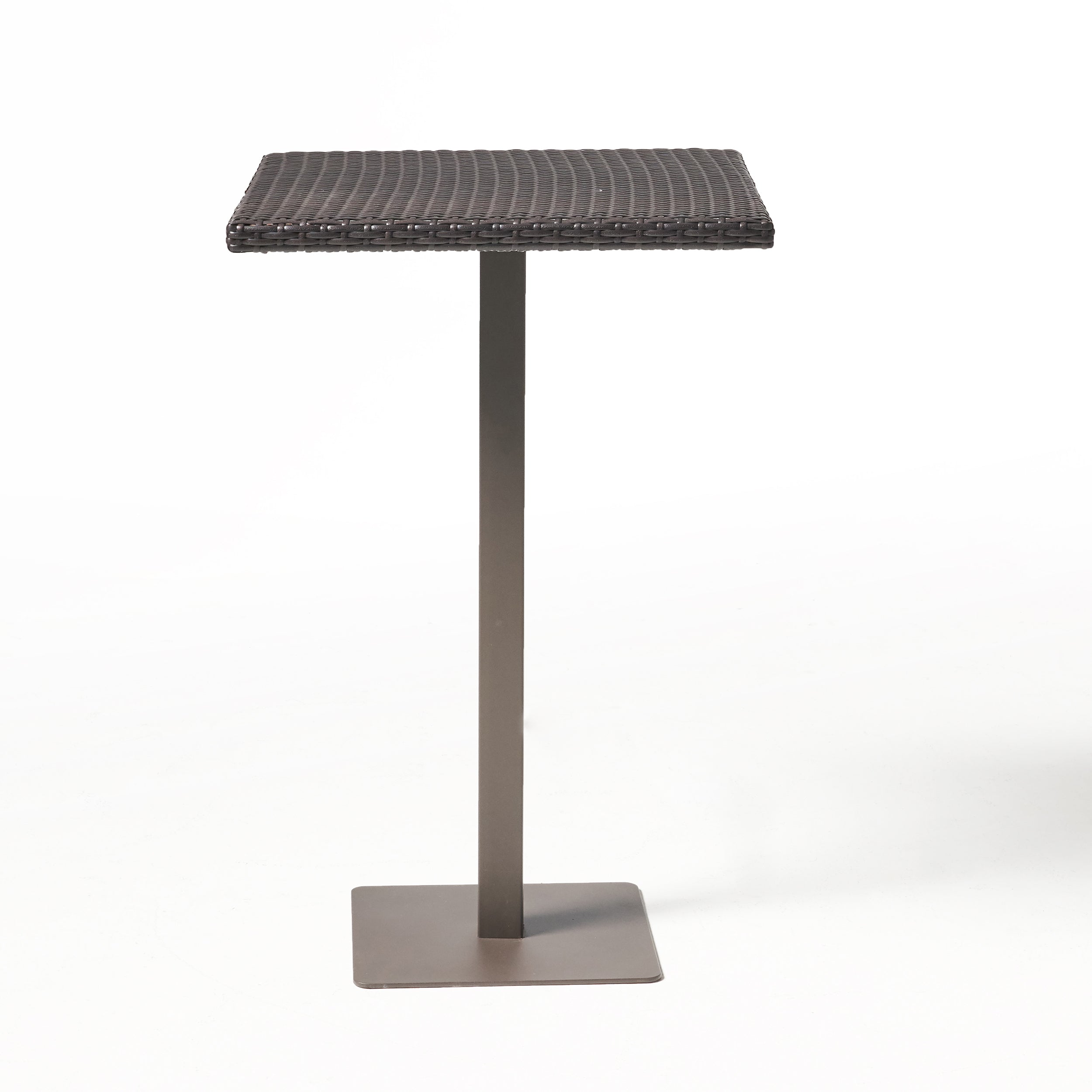 Outdoor 26' x 26' Square PE Rattan Bar Table with Iron Frame, Multibrown