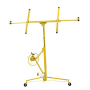 Drywall Lift 11' Drywall Panel Hoist Construction Rolling Caster Wheel Lockable Tool Jack Lifter Jack Drywall Lift Construction Tools (Yellow)