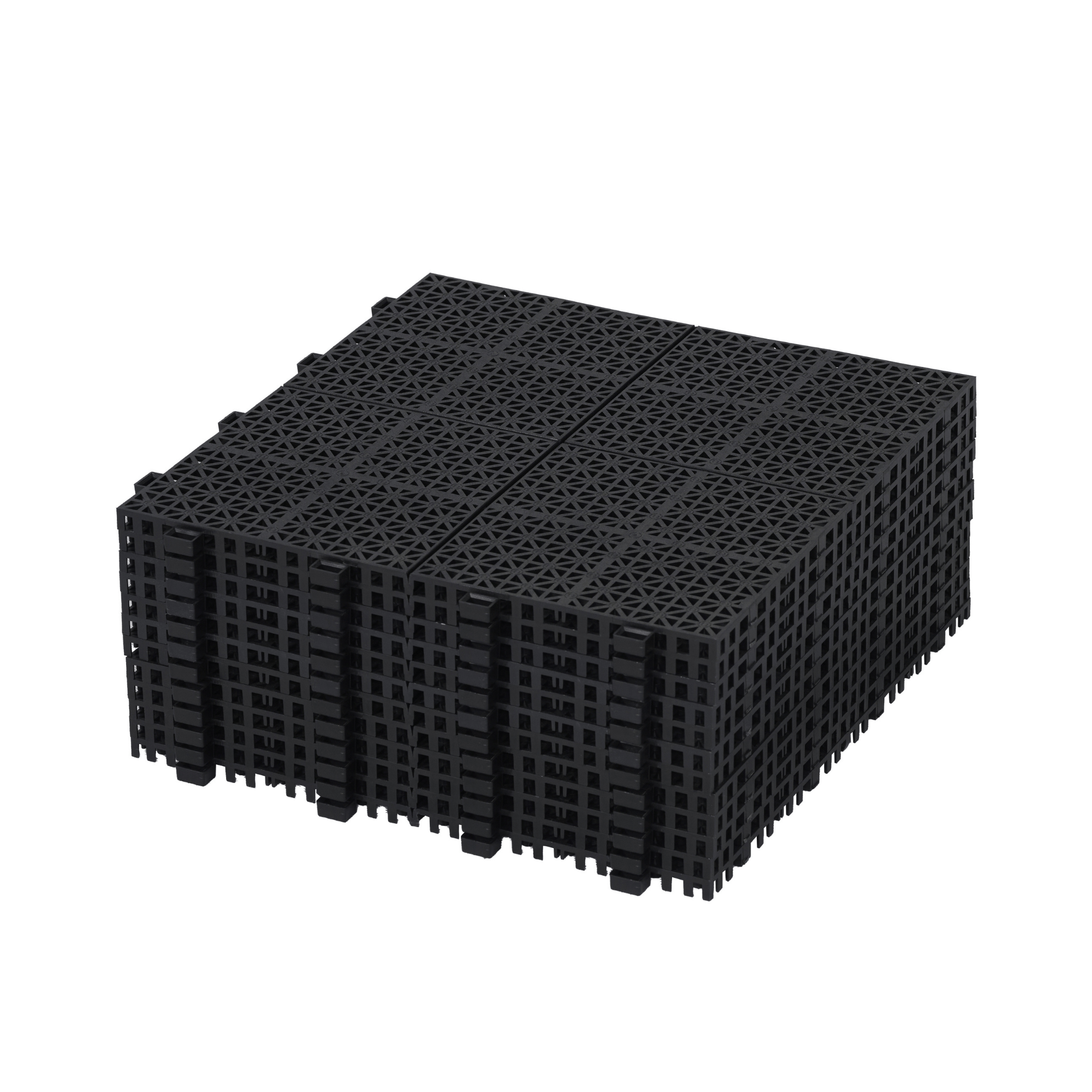Black Interlocking Deck Tiles Waterproof Outdoor Anti-slip Plastic 12x12 Inch Strong Weight Capacity